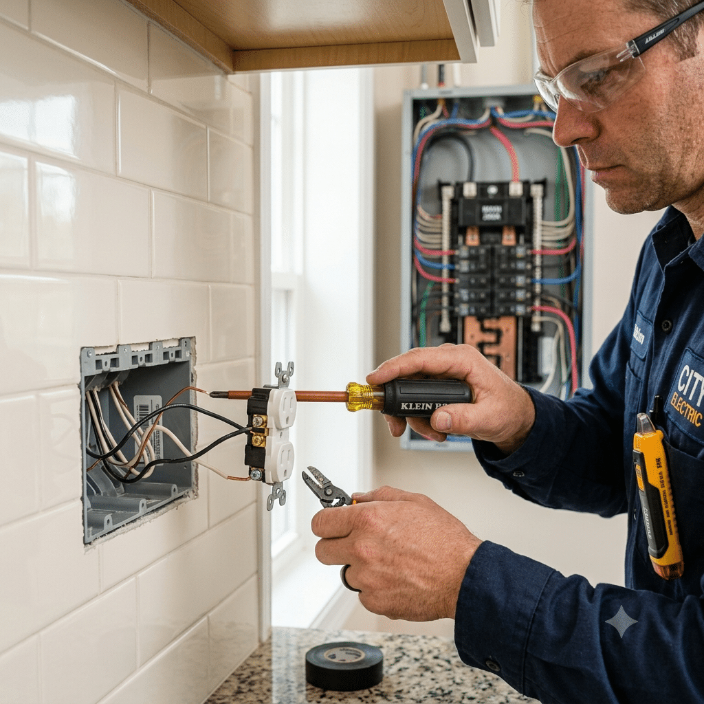 home electrical repairs in the kitchen